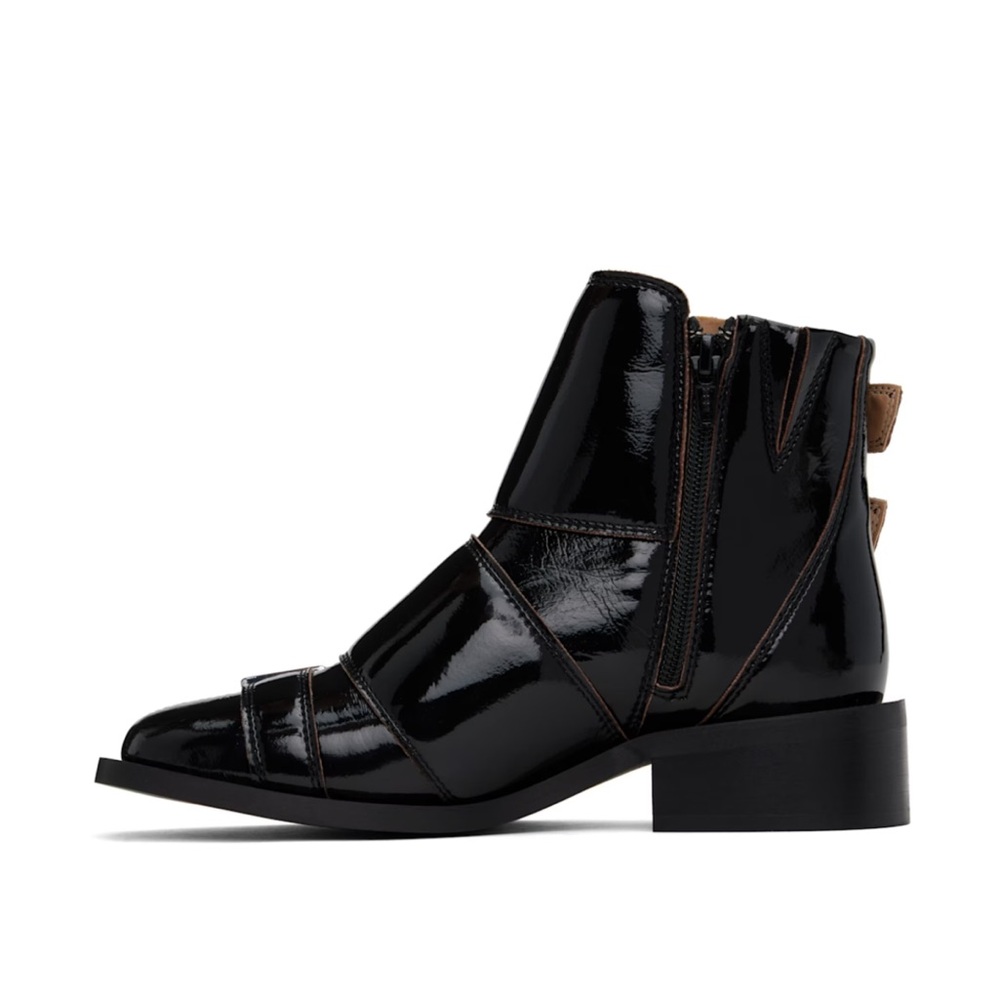 GANNI Feminine Buckle Boot Naplack | Black - Picture 3 of 5